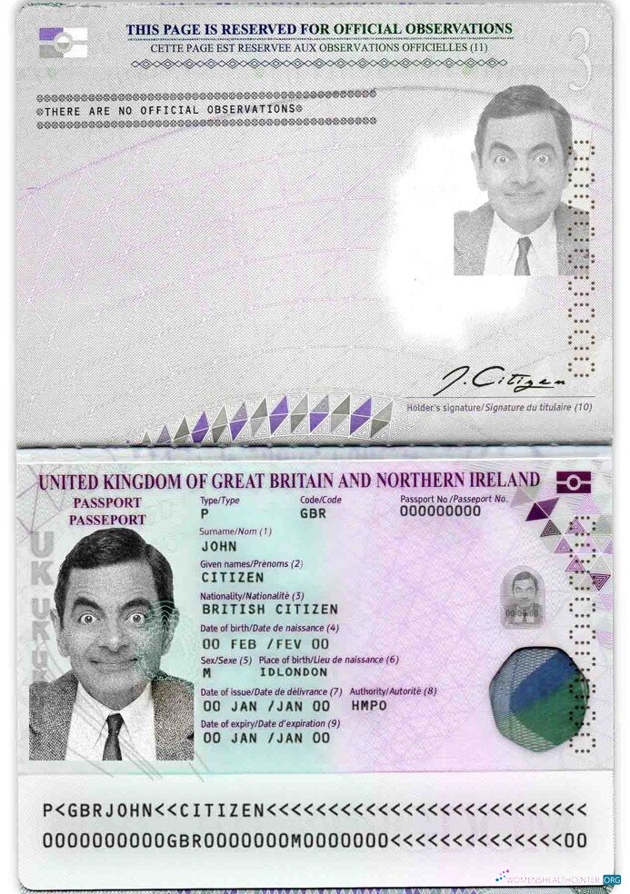 Download United Kingdom passport template in PSD format (2020 – present) Photoshop template